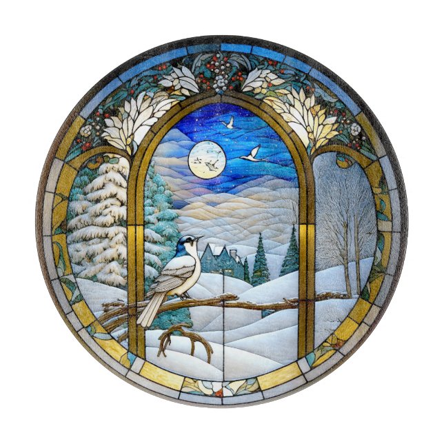 Winter Window Cutting Board Schneidebrett (Vorderseite)