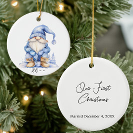 Winter wird unser erstes Weihnachtsfest Keramik Ornament