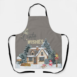 Winter Wishes Christmas Gift For Home Decor Apron Schürze