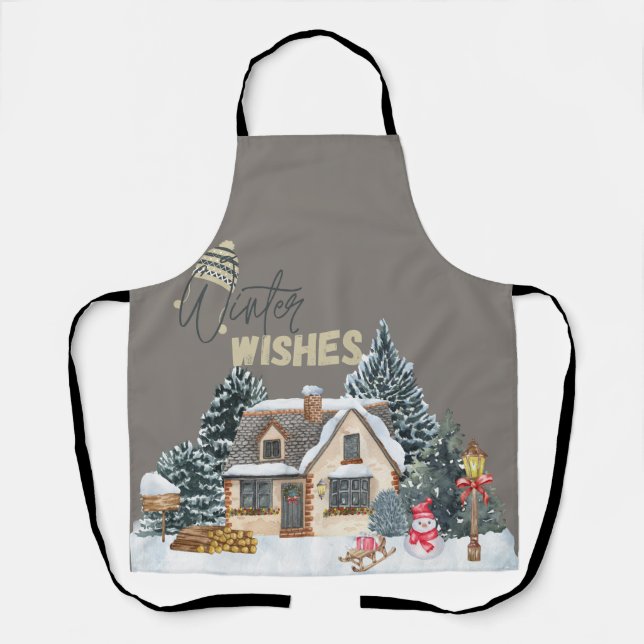 Winter Wishes Christmas Gift For Home Decor Apron Schürze (Vorderseite)