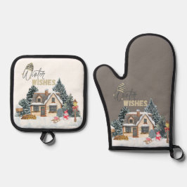 Winter Wishes Christmas Gift For Home Decor  Ofenhandschuh & Topflappen-Set