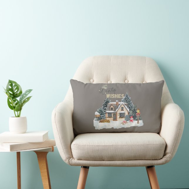 Winter Wishes Christmas Gift For Home Decor Pillow Lendenkissen (Stuhl )