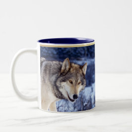 Winter Wolf 2 Zweifarbige Tasse