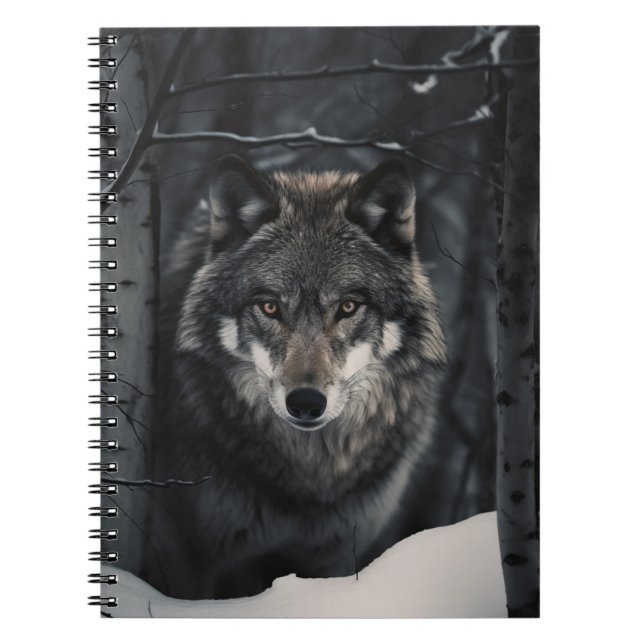 Winter Wolf Blick Notizblock (Vorderseite)