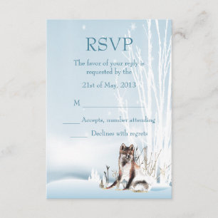 Winter-Wolf-Hochzeit UAWG RSVP Karte