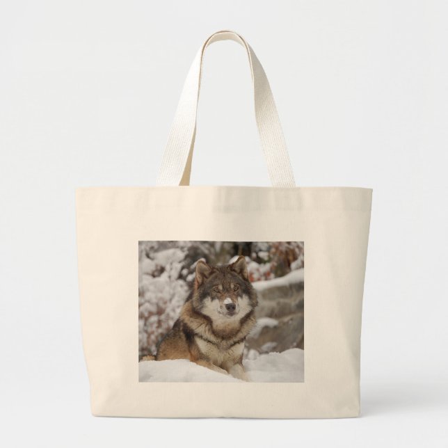 Winter Wolf Jumbo Stoffbeutel (Vorne)