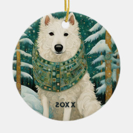 Winter Wolf Keramik Ornament