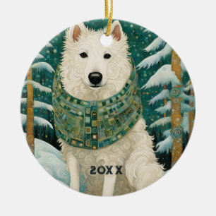 Winter Wolf Keramik Ornament