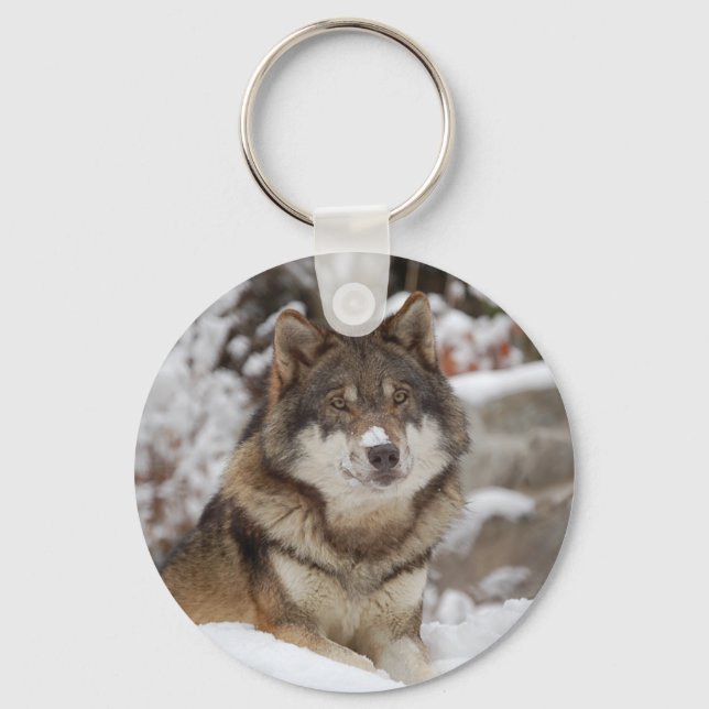 Winter Wolf Schlüsselanhänger (Vorderseite)
