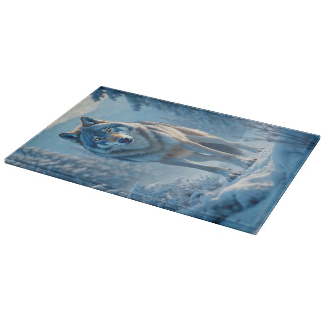 Winter Wolf-Schneidboard Schneidebrett (Ecke)