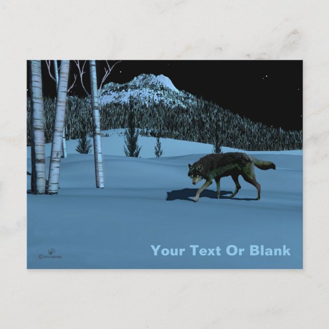 Winter Wolf - Tapetum Lucidum Postkarte (Vorderseite)