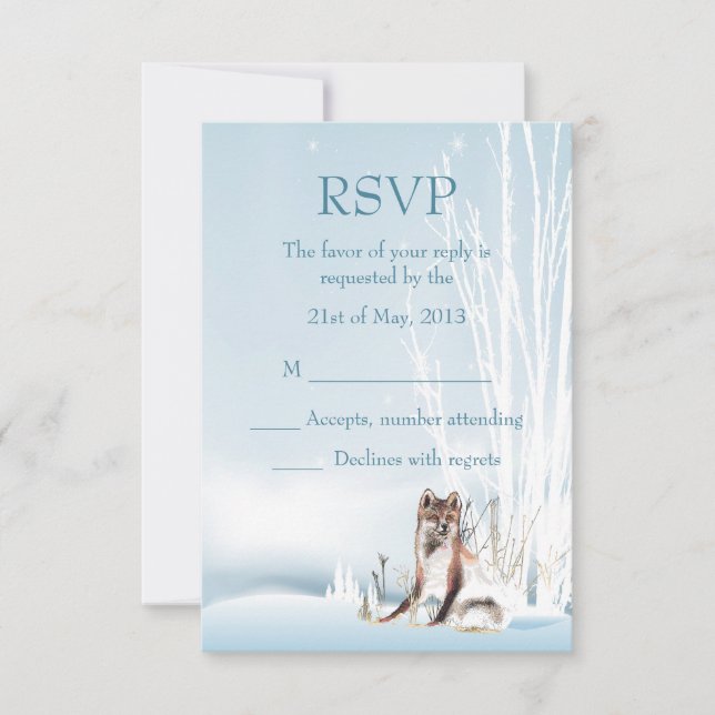 Winter Wolf Wedding RSVP (Vorderseite)