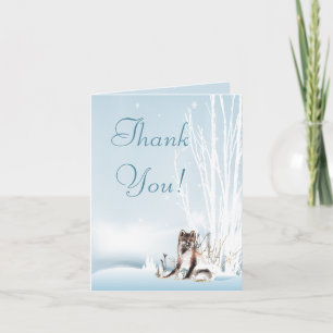 Winter Wolf Wedding Thank You Dankeskarte