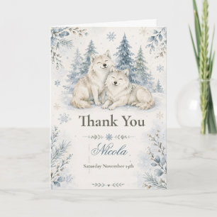 Winter-Wölfe Baby Shower Dankeskarte