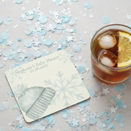Winter Wonder Baby Shower  Rechteckiger Pappuntersetzer