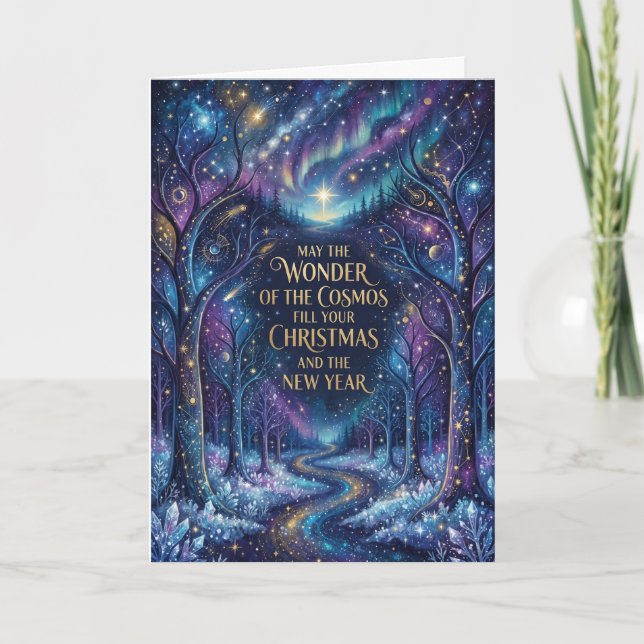Winter Wonder Celestial Weihnachtskarte Karte (Vorderseite)