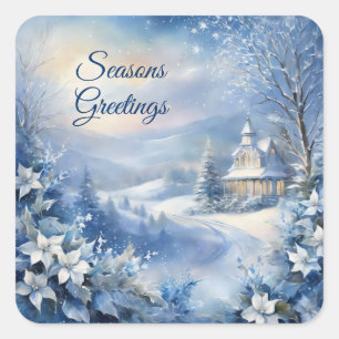 Winter Wonder Custom begrüßt Ihren Text Quadratischer Aufkleber