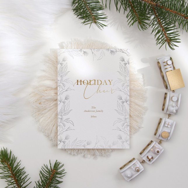 Winter Wonder Gold Calligraphy Foto Feiertagskarte (Von Creator hochgeladen)