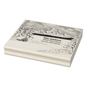 Winter Wonder Large Wood Address Briefmarke Gummistempel