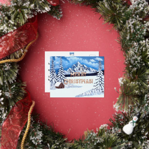 Winter Wonder Rose Goldene Fossilienferien Folien Feiertagspostkarte