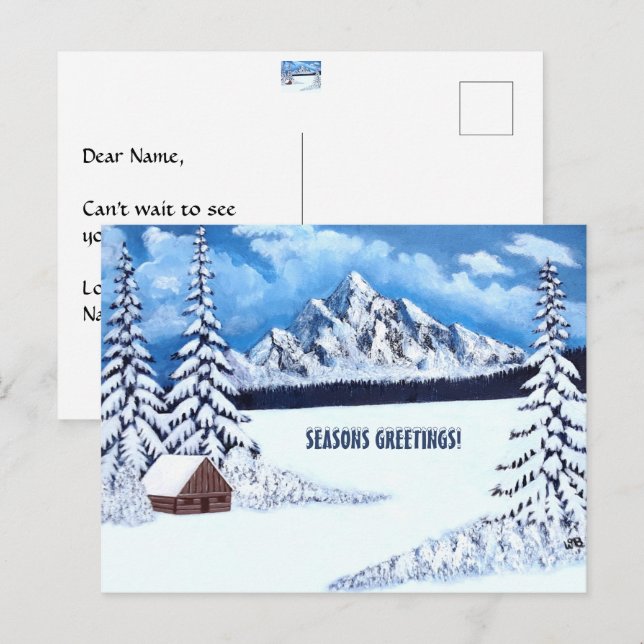 Winter Wonder Scene Postcard Postkarte (Vorne/Hinten)