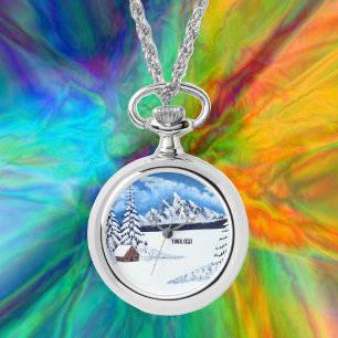 Winter Wonder Silber Halskette Uhr