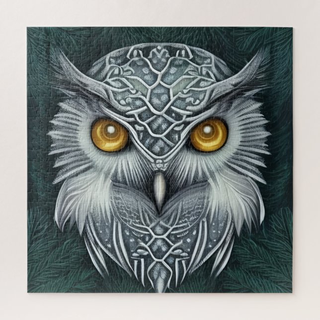 Winter Wonder Snow Owl Beauty Puzzle (Vertikal)