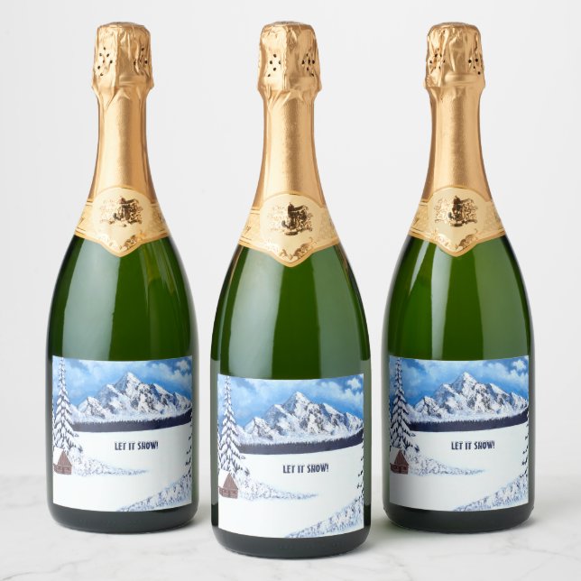 Winter Wonder Sparkling Wein Flaschen Labels (Flaschen)