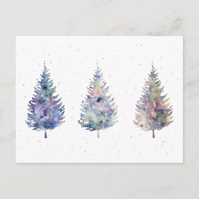 Winter Wonder Trees Art Postkarte (Vorderseite)