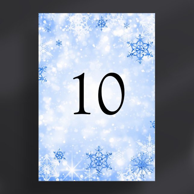 Winter Wonder Weihnachtsfeiertag Blau Tischnummer (Winter Wonder Christmas Holiday Blue Table Number)