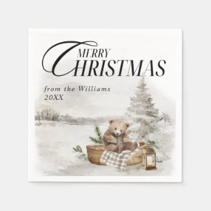 Winter Wonderla Forest Frohe Weihnachten Serviette