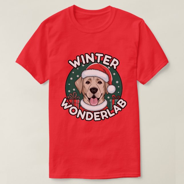 Winter Wonderlab Christmas Labrador T-Shirt (Design vorne)