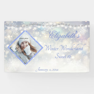 Winter Wonderland 16 . Geburtstag Diamonds Sparkle Banner