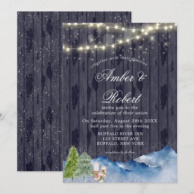 Winter Wonderland | Anstrich von Hochzeitseinladun (Vorne/Hinten)