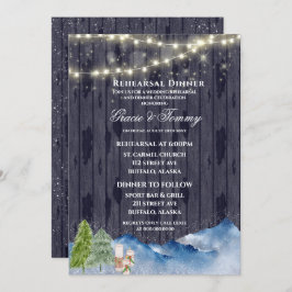 Winter Wonderland | Aquarellfarbene Probe Abendess Einladung