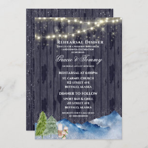 Winter Wonderland Aquarellfarbene Probe Abendess Einladung