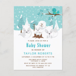 Winter Wonderland Arctic Fox Baby Dusche Postkarte