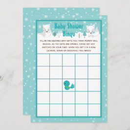 Winter Wonderland Arctic Foxes Babydusche Bingo Einladung