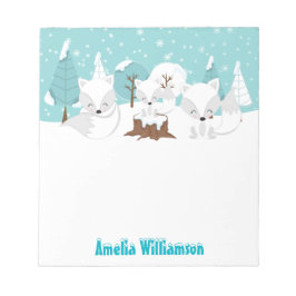 Winter Wonderland Arctic Foxes Notizblock