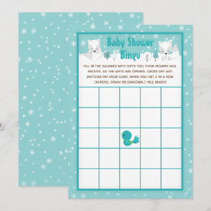 Winter Wonderland Arctic Füchse Baby Shower Bingo Einladung