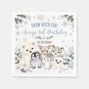Winter Wonderland Arktische Tiere Geburtstag Serviette