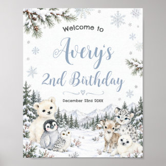 Winter Wonderland Arktische Tiere Geburtstags Will Poster