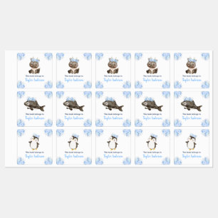 Winter Wonderland Arktische Tiere Kinder Buchzeich Etiketten