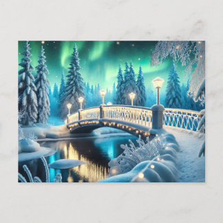 Winter Wonderland Aurora: Schneebrücke Kunst, Dich Postkarte