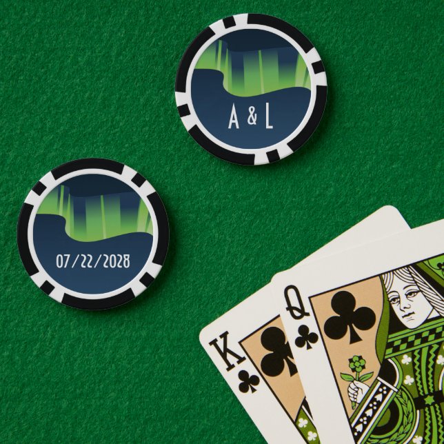 Winter Wonderland Auroras Pokerchips (Pokertisch (doppelt))