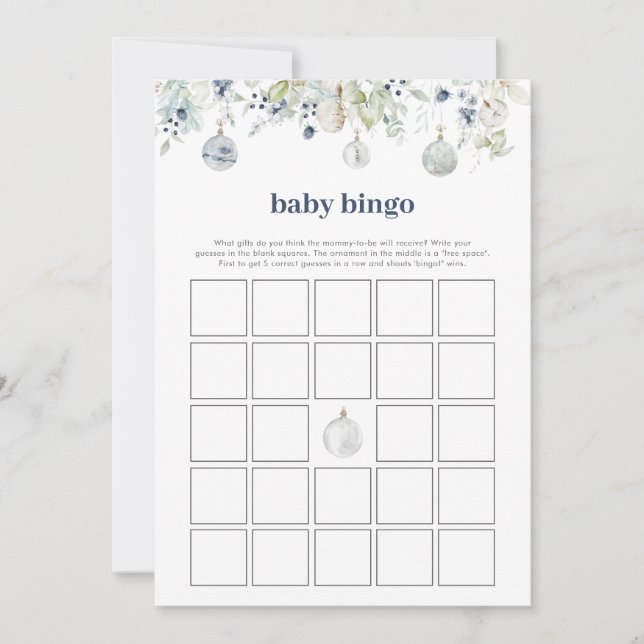 Winter Wonderland Baby Bingo Baby Showspiel (Vorderseite)