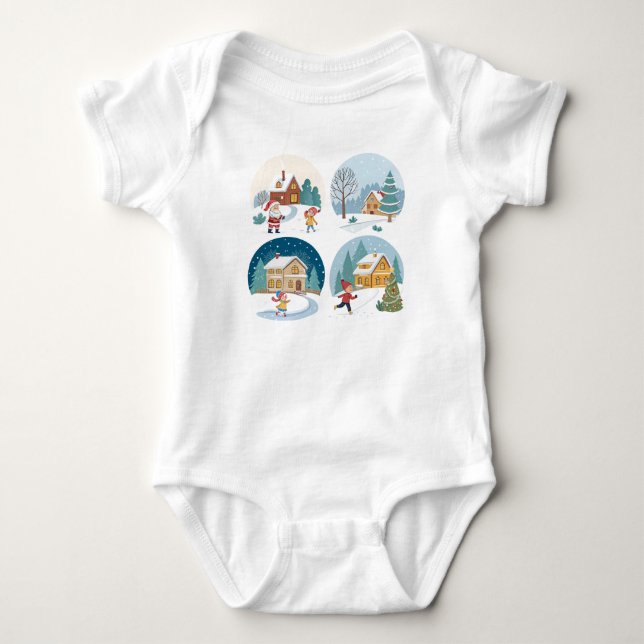 Winter Wonderland Baby Bodysuit Strampler (Vorderseite)