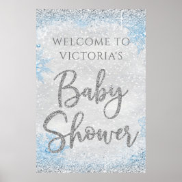 Winter Wonderland Baby Dusche Begrüßungszeichen Poster