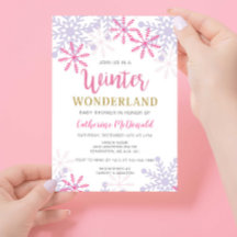 Winter Wonderland Baby Dusche Pink Girl Schneefloc