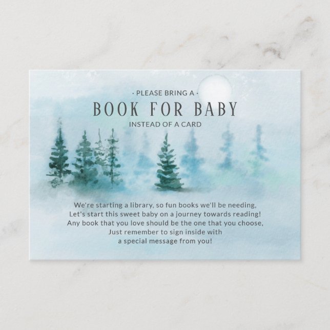 Winter Wonderland Baby Showbook for Baby Card Begleitkarte (Vorderseite)